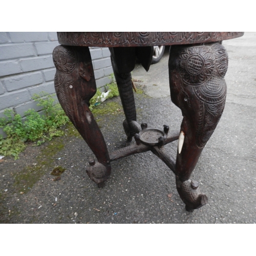 649 - 19th Century Anglo Indian Carved Elephant Table