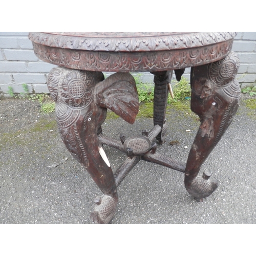 649 - 19th Century Anglo Indian Carved Elephant Table