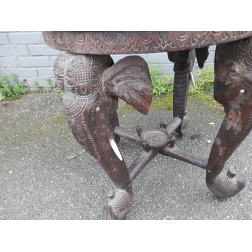 649 - 19th Century Anglo Indian Carved Elephant Table