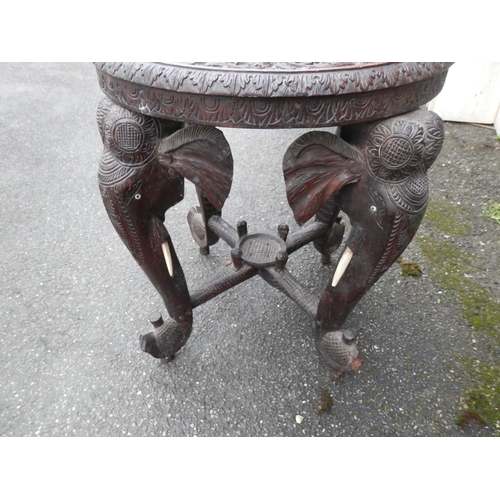 649 - 19th Century Anglo Indian Carved Elephant Table