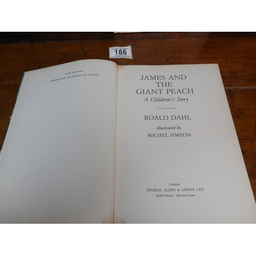 186 - Two Roald Dahl First Edition Books, James And The Giant Peach & The Magic Finger