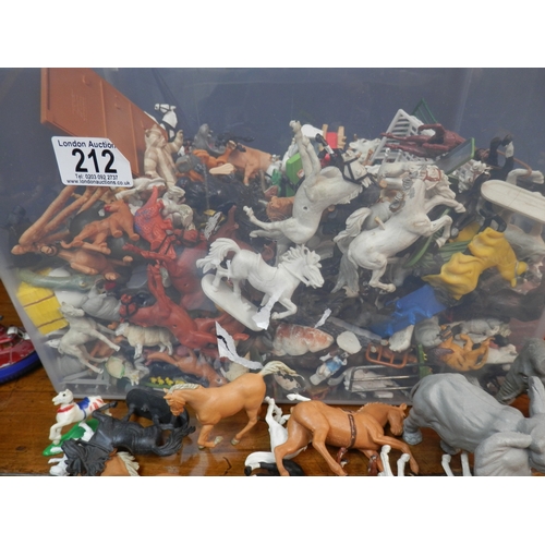 212 - Box Containing Large Quantity of Toys, Mostly Farm Animals