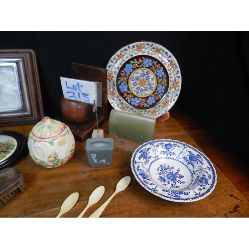 213 - Mixed Lot to include Barometer, Dolfi Ceramic, Thoune Pottery and other items