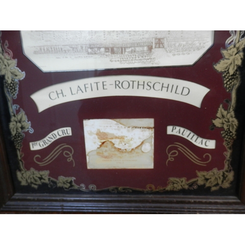 224 - Chateau Lafite Rothschild 1962 Wine Label in Display Frame