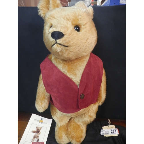 234 - Winnie The Pooh Steiff 100 Year Anniversary Limited Edition Bear in Original Duffle Bag