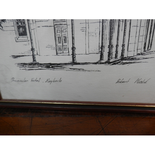 237 - Framed Print of the Peninsular Hotel Maylands by Robert Masliat(?)