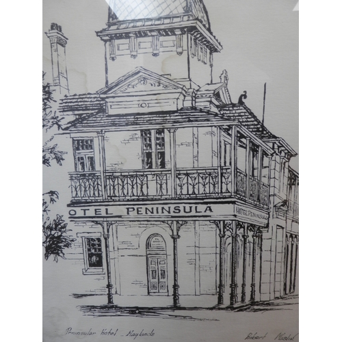 237 - Framed Print of the Peninsular Hotel Maylands by Robert Masliat(?)