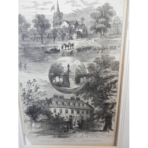 238 - Framed Etching of Three Landmarks in Chiswick by W. H. Prior