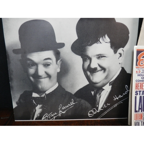 243 - Collection of Stan Laurel & Oliver Hardy Memorabilia to include Autographs, L&H Magazine and other i... 