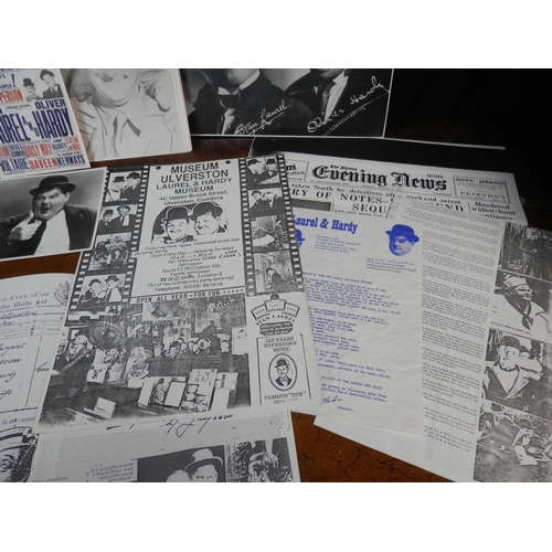 243 - Collection of Stan Laurel & Oliver Hardy Memorabilia to include Autographs, L&H Magazine and other i... 