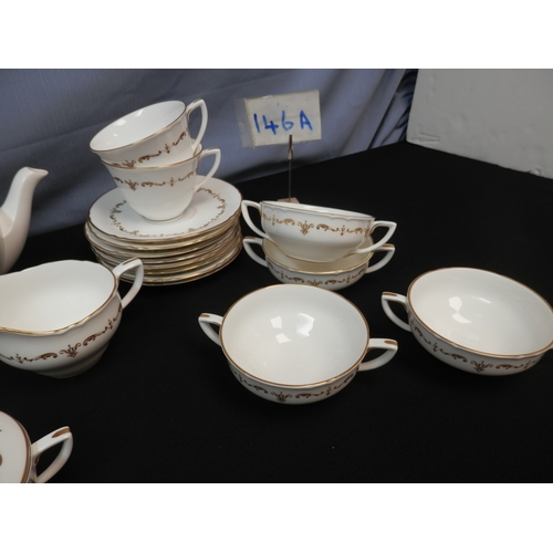 146A - Royal Worcester Gold Chantilly Tea Set