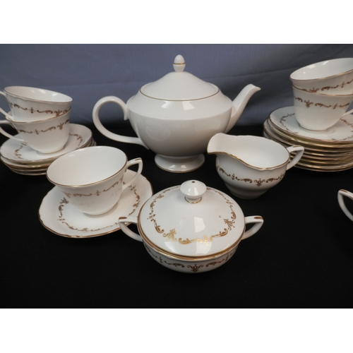 146A - Royal Worcester Gold Chantilly Tea Set