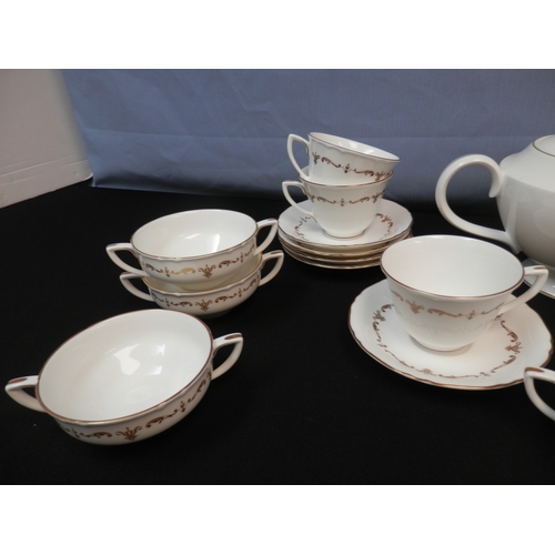 146A - Royal Worcester Gold Chantilly Tea Set