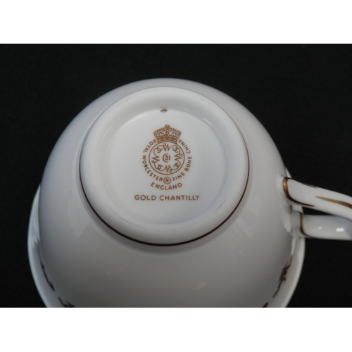 146A - Royal Worcester Gold Chantilly Tea Set