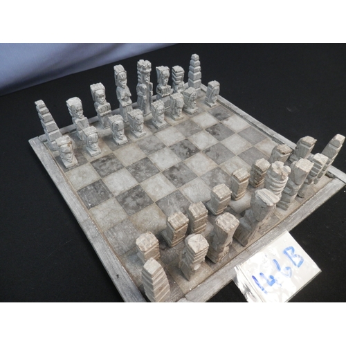 146B - Tribal Statue Style Chess Set with Board