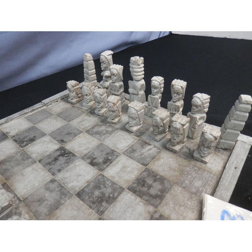 146B - Tribal Statue Style Chess Set with Board