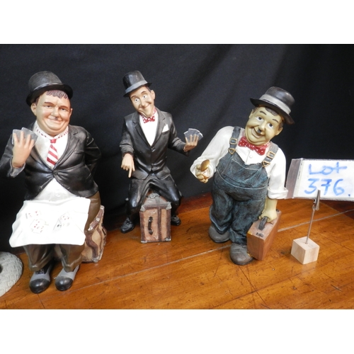 376 - Three Pairs of Stan Laurel & Oliver Hardy Statues, One Pair from The Leonardo Collection (6)