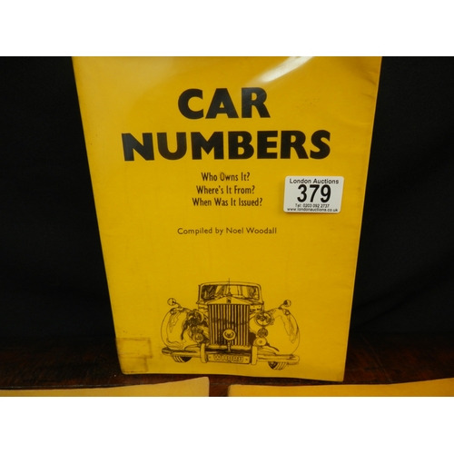 379 - Car Numbers Book, this book contains a list of Personal/Vanity Plates and gives the history of previ... 