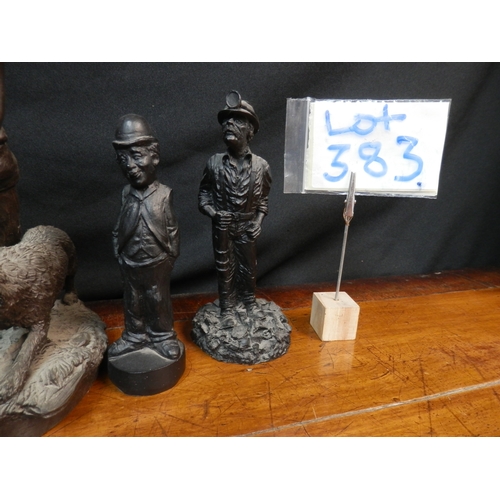 383 - Two Figures Made Using Coal, together with two others