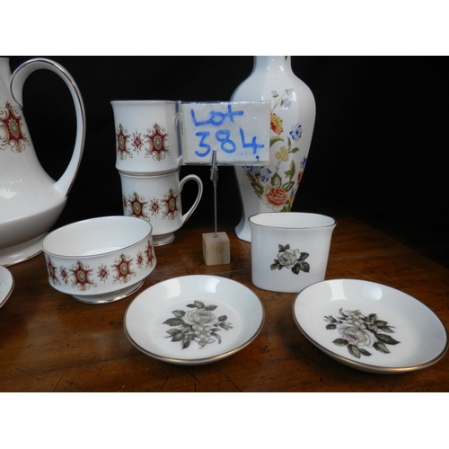 384 - Paragon Flamenco Coffee Set, together with other Porcelain Items by Royal Worcester and Aynsley