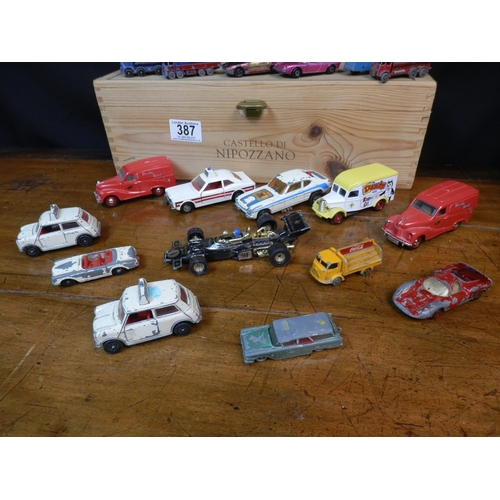 387 - Collection of Model Diecast Cars to include Examples by Corgi, Dinky, Matchbox and others, housed in... 