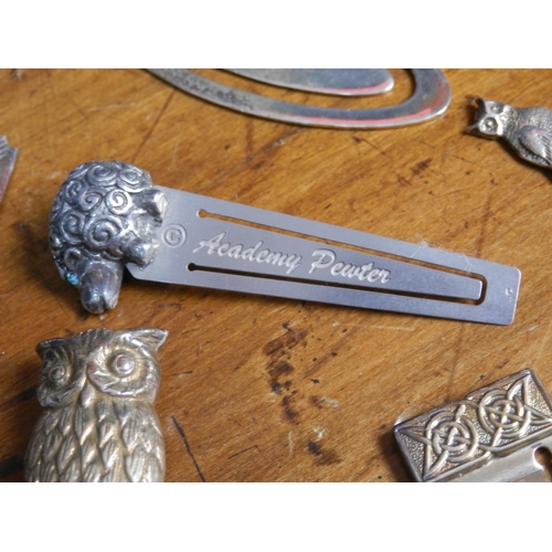 390 - Collection of Nine Silver Hallmarked Bookmarks together with one Pewter example