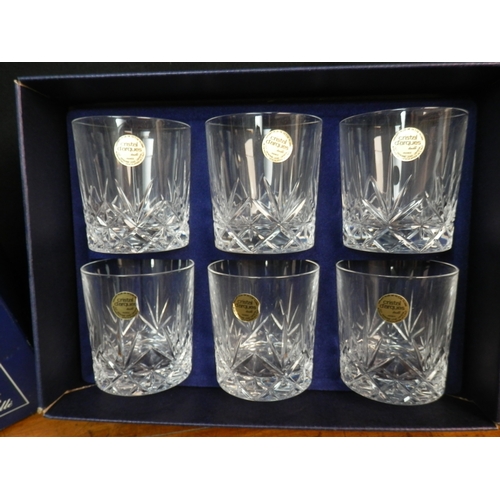 392 - Set of Six French Crystal Tumbers by Cristal D'Arques in Box