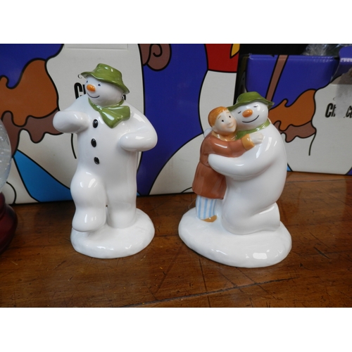 412 - Collection of Five Raymond Briggs The Snowman Figures by Coalport in Original Boxes