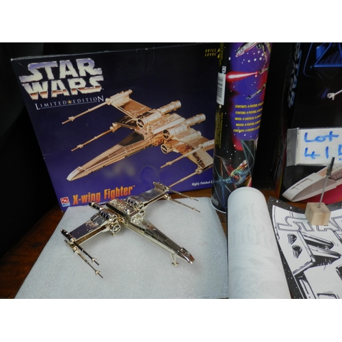 415 - Star Wars X Wing Models in Original Packaging together with a Star Wars Poster Colouring Set in Orig... 