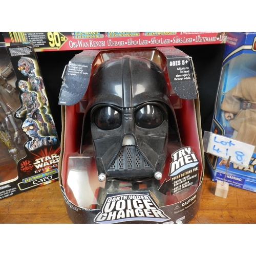 418 - Star Wars Darth Vader Voice Changer together with C-3PO Talking Figure, Obi Wan Kenobi Figure and hi... 