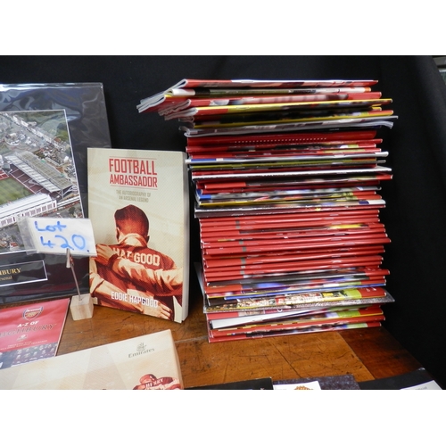 420 - Collection of Arsenal Memorabilia to include Books, Programmes and other items