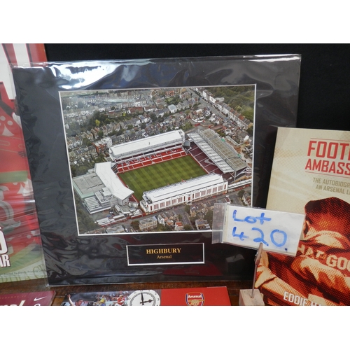 420 - Collection of Arsenal Memorabilia to include Books, Programmes and other items