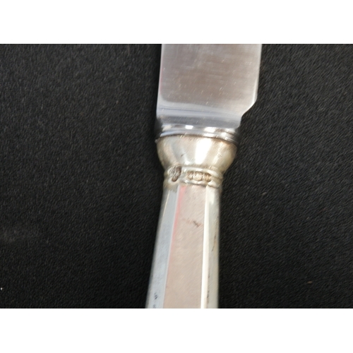 440 - Set of Twelve Silver Handled Knives Marked Sheffield 1971 by C J Vander Ltd approx total weight 925g