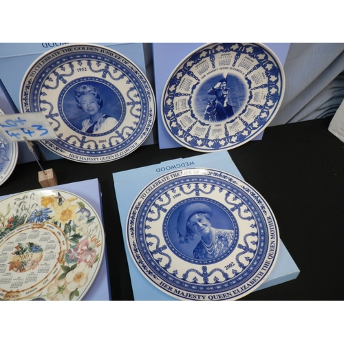 443 - Collection of Wedgwood Plates Commemorating the Anniversary of the Queen's Coronation together with ... 