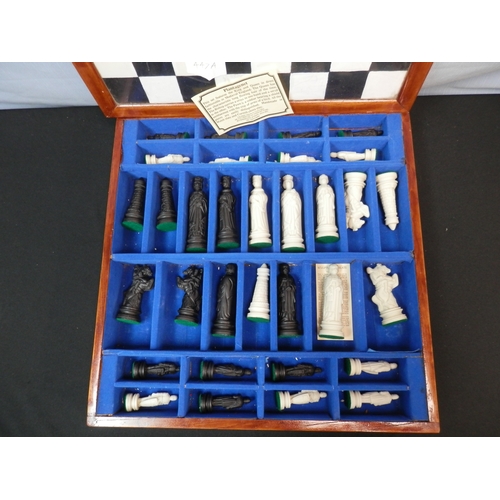 447A - Plantagenet Chess Set including Board and Pieces by Valerie Green Sculptures