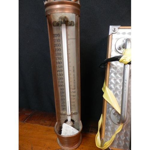 452 - Vintage Spirit of St Louis Telephone and a W Reeves and Co Thermometer