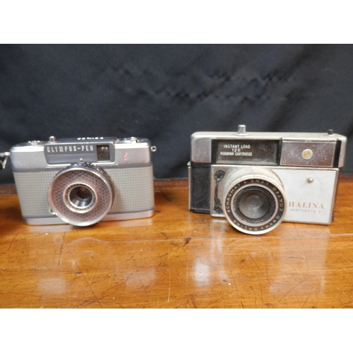 454 - Two Vintage Cameras: Halina Simplette F & Olympus Pen