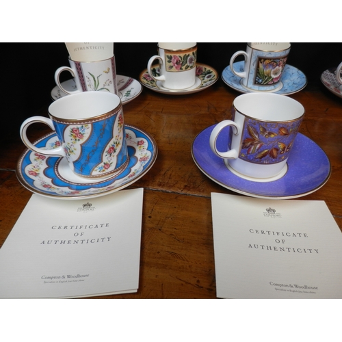 46 - The Coalport Museum Historic Coffee Cup Collection Consisting of Twelve Cups & Saucers with Certific... 