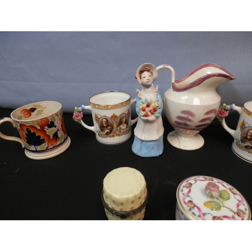 463 - Mixed Group of Collectables to include Richard Ginori Tea Caddy, Limoges Asparagus Trinket Box, Gaud... 