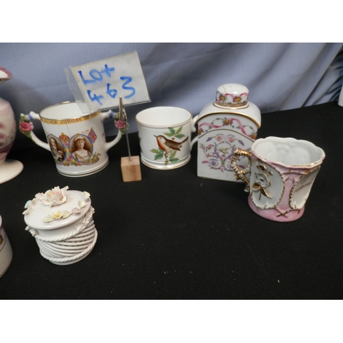 463 - Mixed Group of Collectables to include Richard Ginori Tea Caddy, Limoges Asparagus Trinket Box, Gaud... 