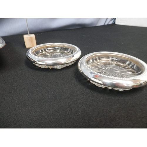 464 - Set of Italian Silver Plated Coasters and a Silver Plated Entree Dish