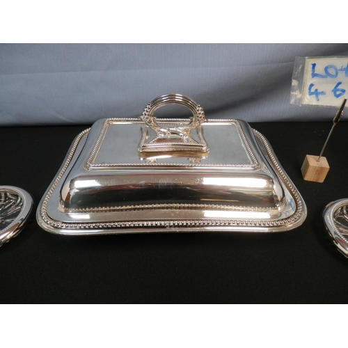 464 - Set of Italian Silver Plated Coasters and a Silver Plated Entree Dish