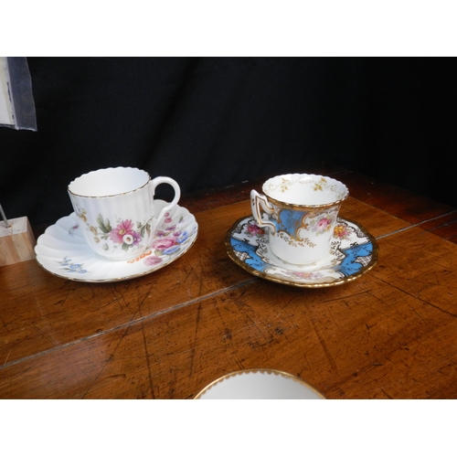 46A - Good Collection of Coffee Cups & Saucers, to include Coalport, Mintons, Limoges, Lime House Studio e... 