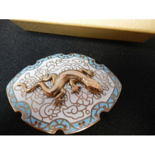 486 - Enamel Salamander Brooch