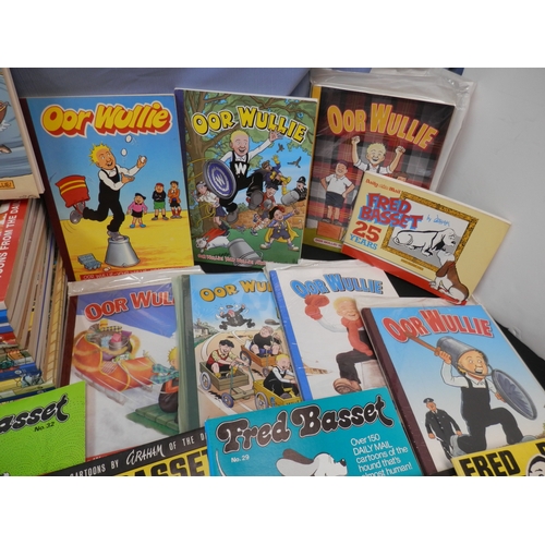 503 - Collection of Newspaper Cartoon Books to include Fred Basset, Oor Wullie and others