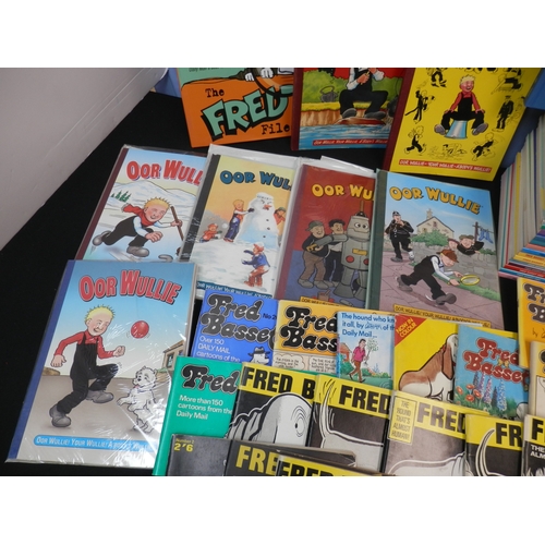 503 - Collection of Newspaper Cartoon Books to include Fred Basset, Oor Wullie and others