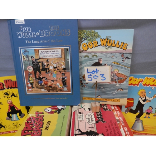 503 - Collection of Newspaper Cartoon Books to include Fred Basset, Oor Wullie and others