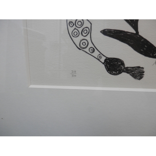 537 - Thamae Setshogo, Birds in a Row, 1992 A Ltd Edition Lithograph Numbered 20/30 and Signed to the Bott... 