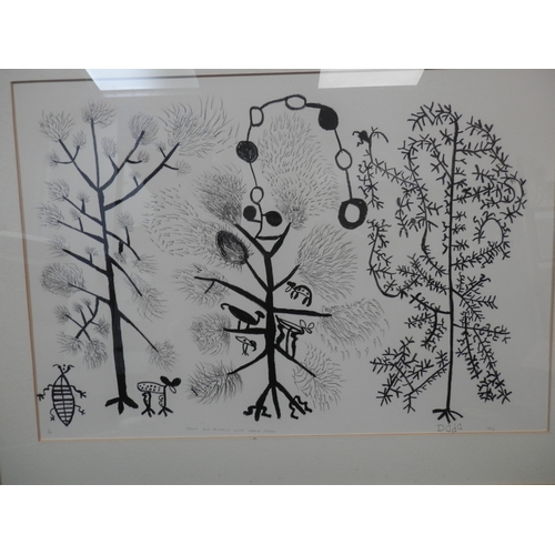 539 - Coex'ae Qgam aka Dada (1934-2008), Trees with Animals & Chain Forms, 1992. Numbered 1/10
Lithograph
... 