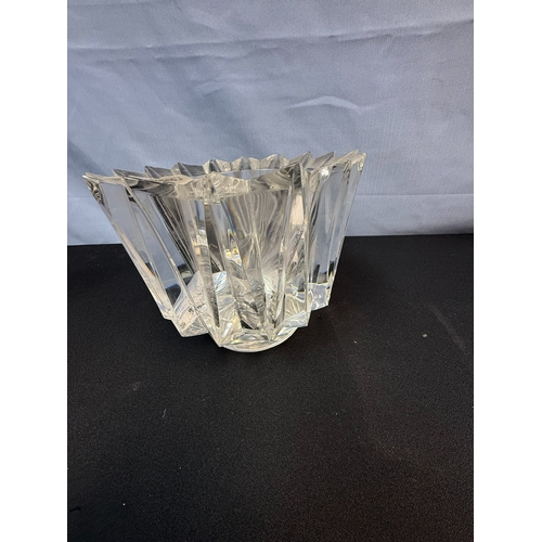 332 - Aimo Okkolin (Finland, 1917-1982) Signed Crystal Vase  (17.5cm Diameter)